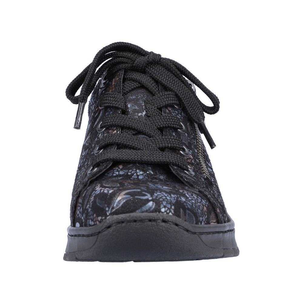 Rieker Damen Schnürschuhe schwarz-metallic S23 N3302-90 