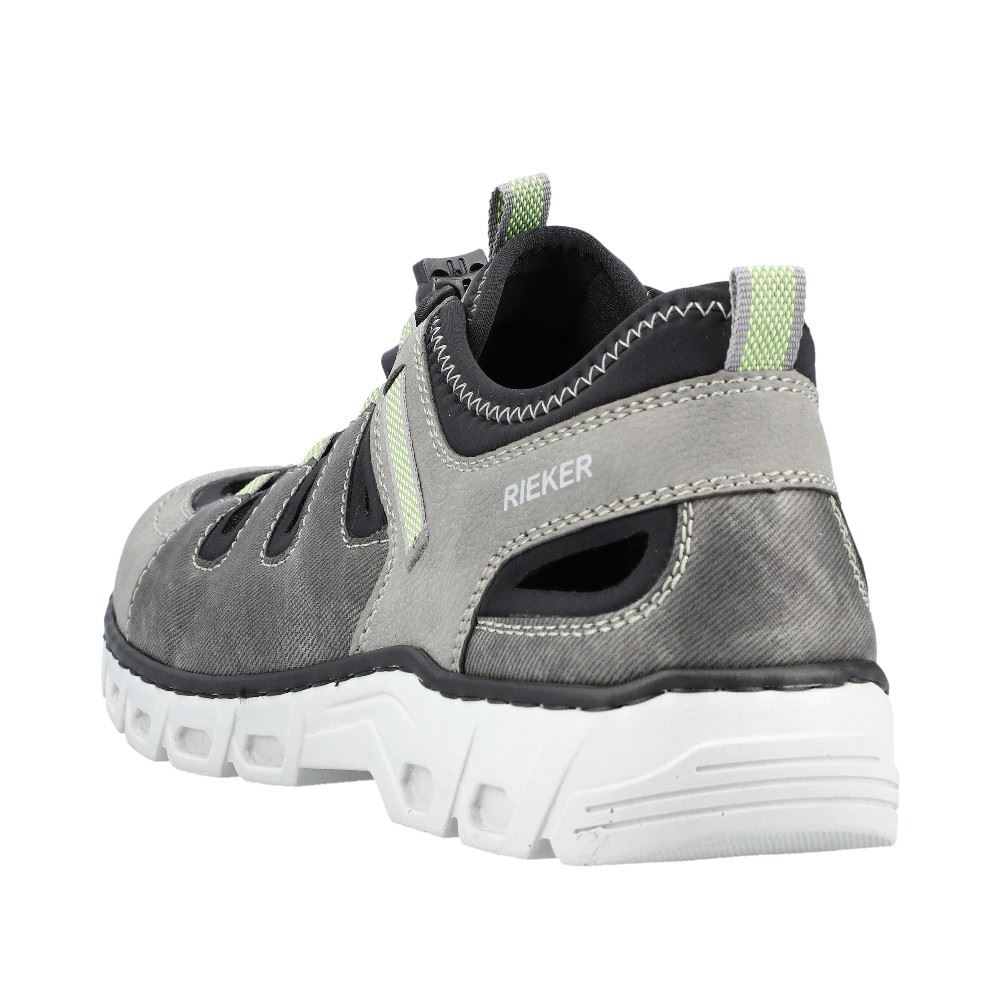Rieker Antistress Herren Slipper Schlupfschuh Schnellschnürung  grau S12  14508-40 42 | Grau | H