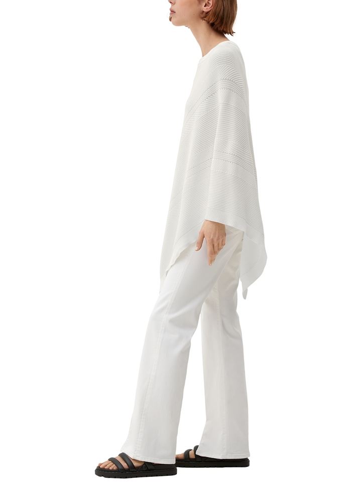 s.Oliver Strickponcho aus Viskosemix weiß, blau, orange S13  2128002 