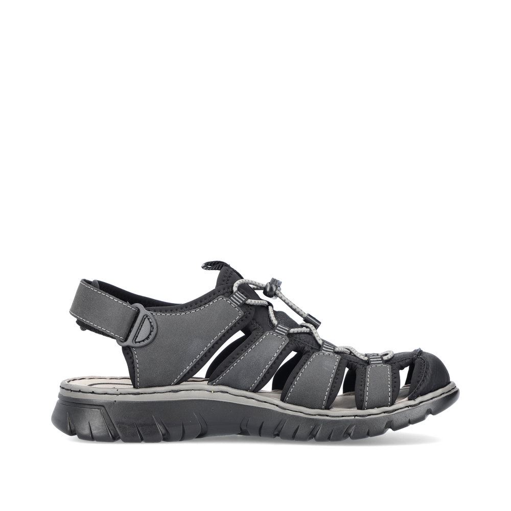 Rieker Herren Trekkingsandalen graphitschwarz S13  26770-00 42 | schwarz/schwarz | G