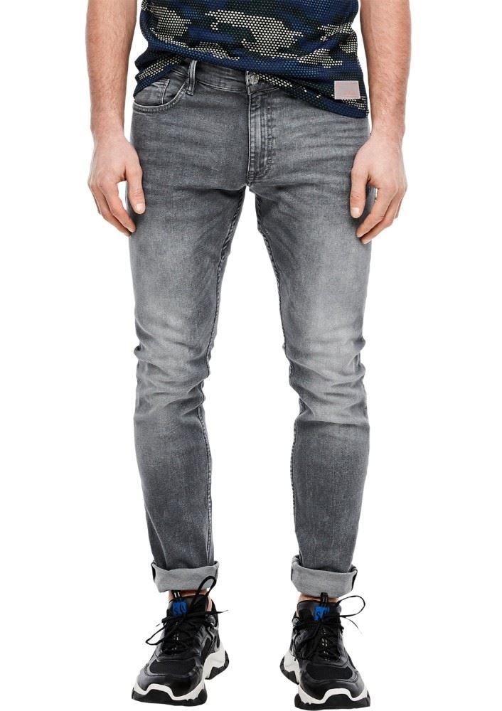 QS designed by schmale Stretchjeans grau S13  2005616 W33 | 95Z4 grey stret | L34
