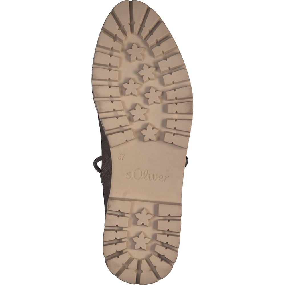 s.Oliver Damen Schnürboots Warmfutterr SOFT- FOAM Innensohle grau beige S22 5-5-26238-29 39 | 341 TAUPE | 