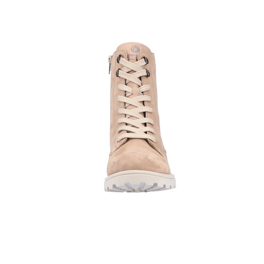 Remonte Damen Schnürstiefel Schnürboots Rauleder Warmfutter Wechselfußbett beige S22 D8479-21 