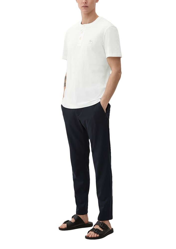 s.Oliver Herren T-Shirt mit Henley-Ausschnitt blau, rosa, weiß S13   2133166 