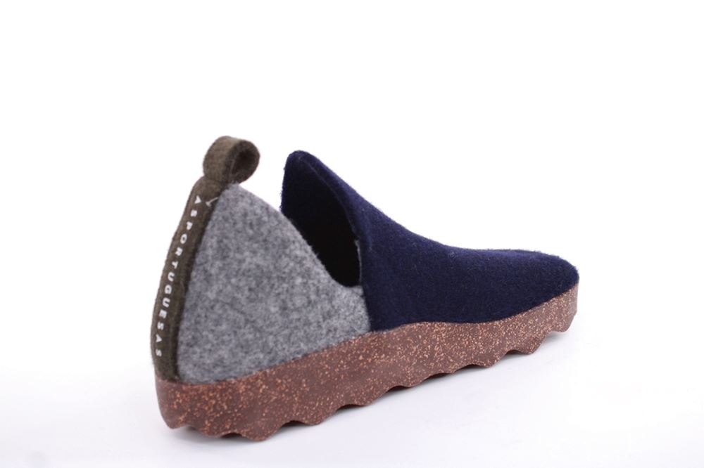 ASPORTUGUESAS City Round Toe Schuh Damen Wolle Kork- Sohle vegan grau S22 P018086011 