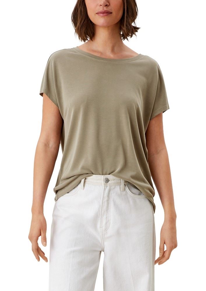s.Oliver Damen T-Shirt Modalmix orange, grün S12 2116629 46 | 2242 amber | 