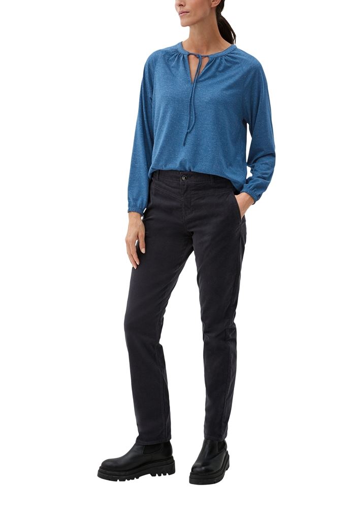 s.Oliver Blusenshirt mit Glitzerdetails S22 2125380 38 | 9999 GREY/BLACK | 
