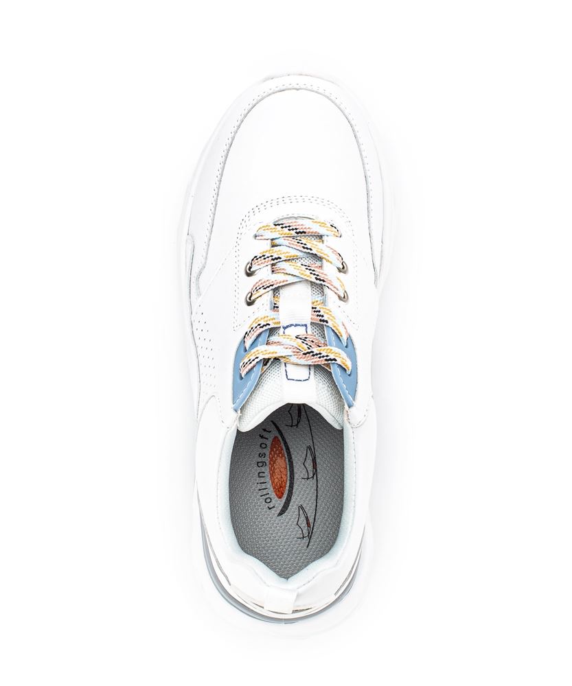 Gabor rollingsoft Damen Sneaker Leder durchbrochene Sohle Wechslfußbett weiß S13 26.935.51 