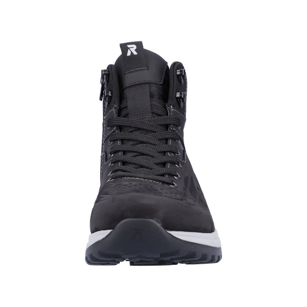 Rieker Evolution Herren Schnürboot Schnürstiefel Wechselfußbett Nano-beschichtetes Obermaterial TEX- Membran schwarz S22  U0161-00 44 | schwarz/schwarz | G