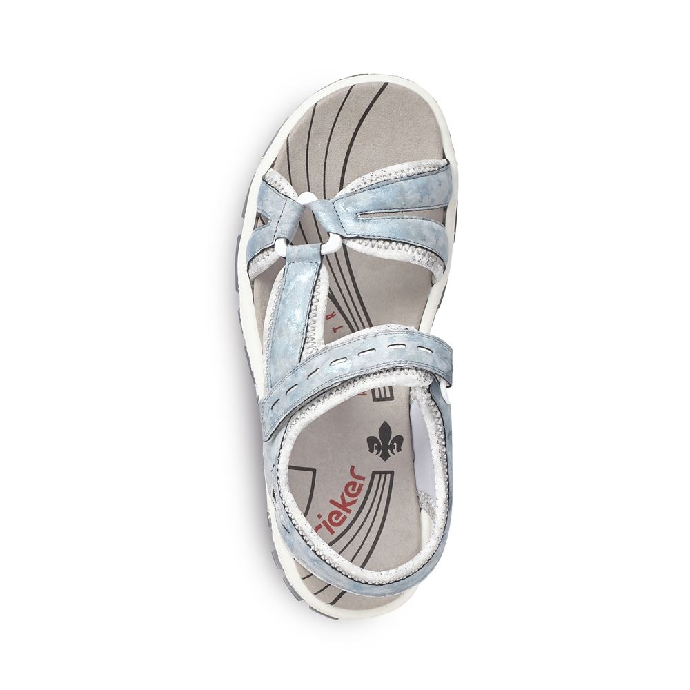 Rieker Sandale Trekking Antistress Klettverschluss Trekking blau 68879-12 39 | heaven/silverfl | E