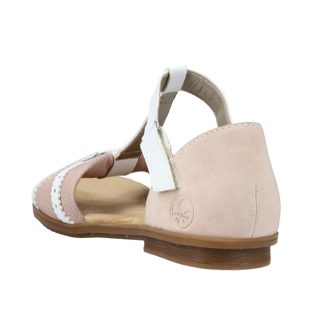 Rieker Antistress Damen Riemchensandalette Fersenkappe rosa S12 64250-92 38 | hellrosa/weiss/ | F