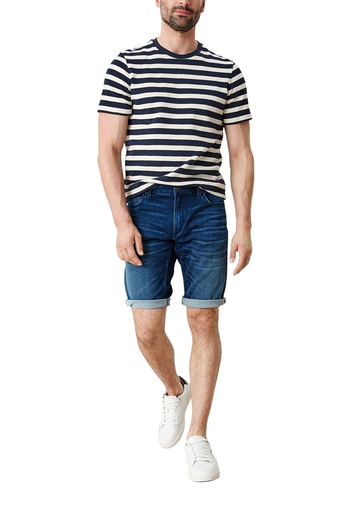 s.Oliver Herren Regular: Bermudajeans mit Waschung blau S13  2113492 