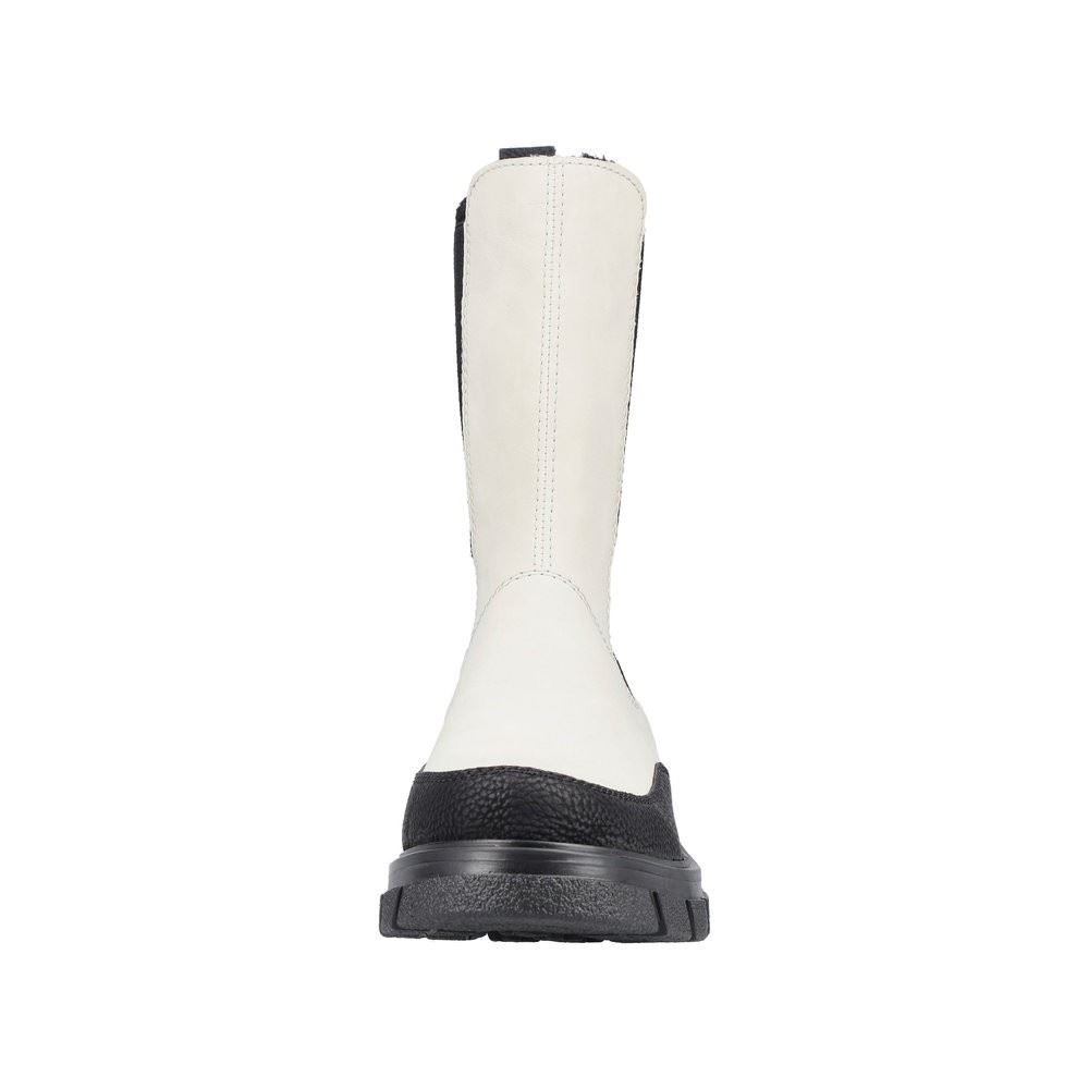 Rieker Antistress Damen Stiefel Chelsea- Boots derbe Profilsohle beige S22 Z9170-60 42 | schwarz/crema/s | F