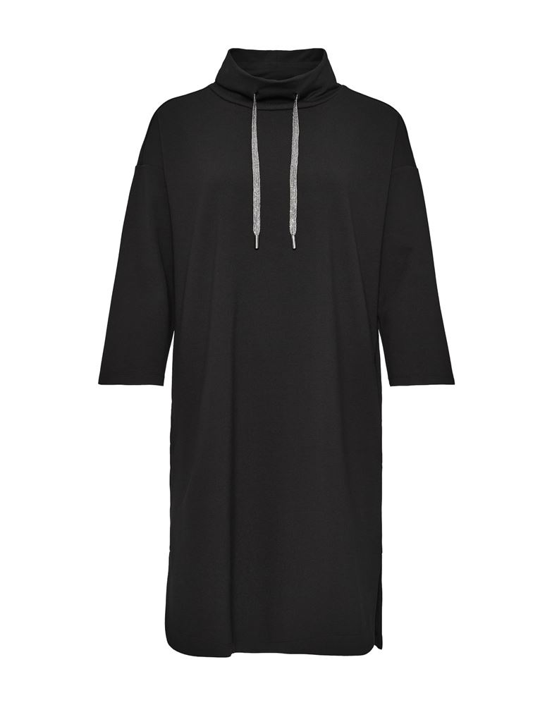 OPUS Jerseykleid Wameli Eingriffstaschen Turtleneck schwarz S21 248299443 