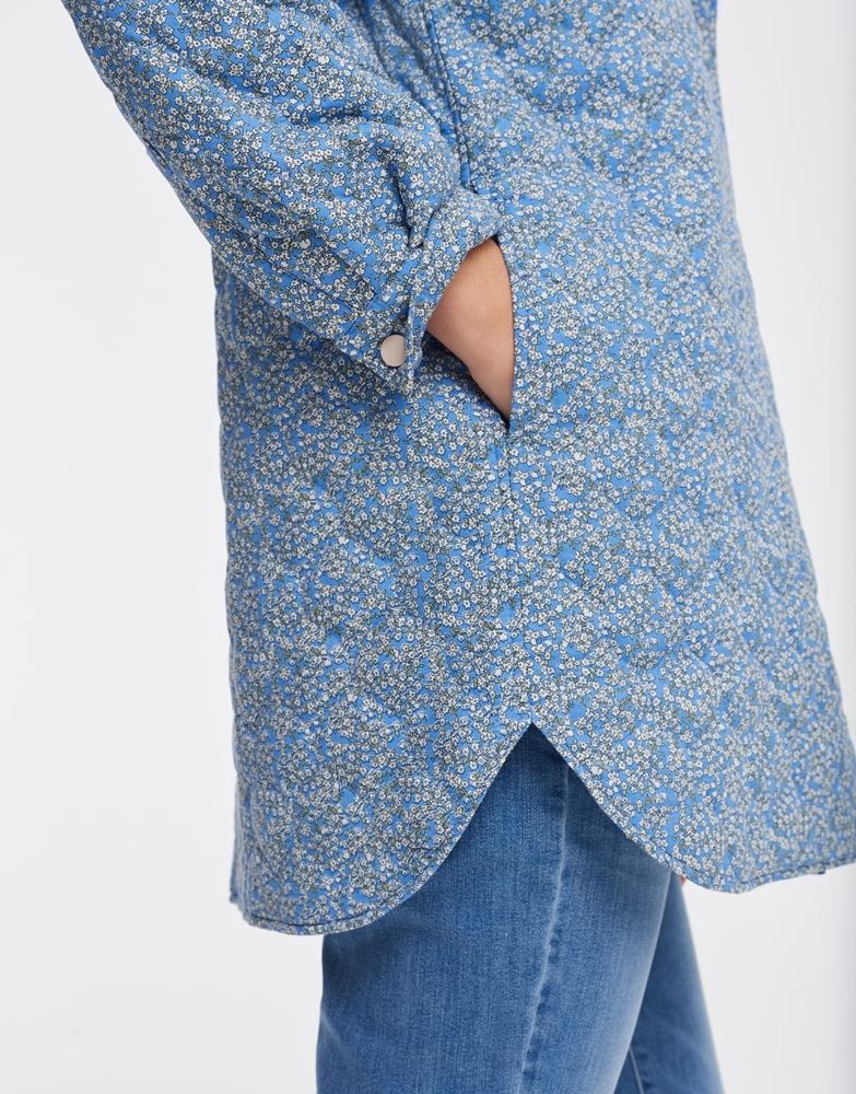 OPUS Overshirt Junila oversize Hemd Wattierung Zwiebelstepp blau S12  10023410278120 