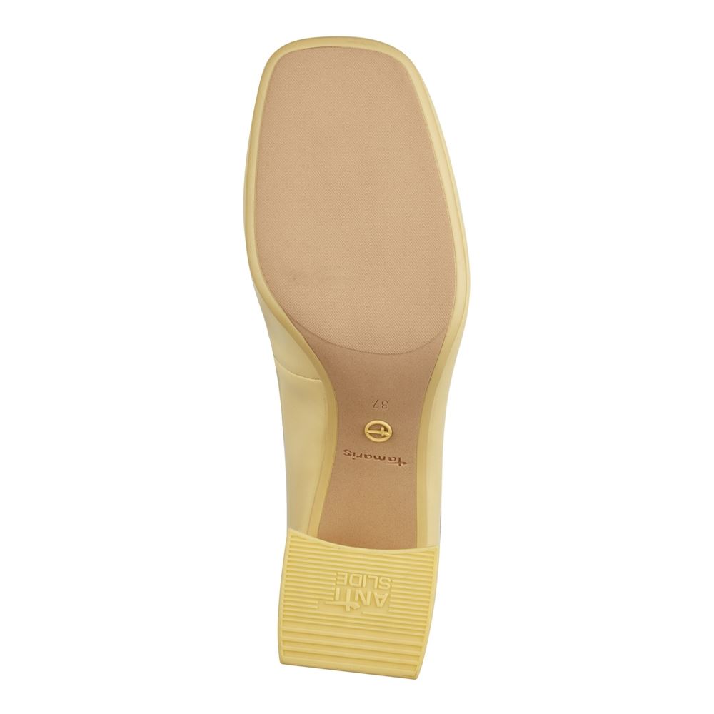 Tamaris Pumps karrèe Logo- Spange TOUCHit- Fußbett  gelb, schwarz S13 1-1-22416-20 36 | 001 BLACK | 