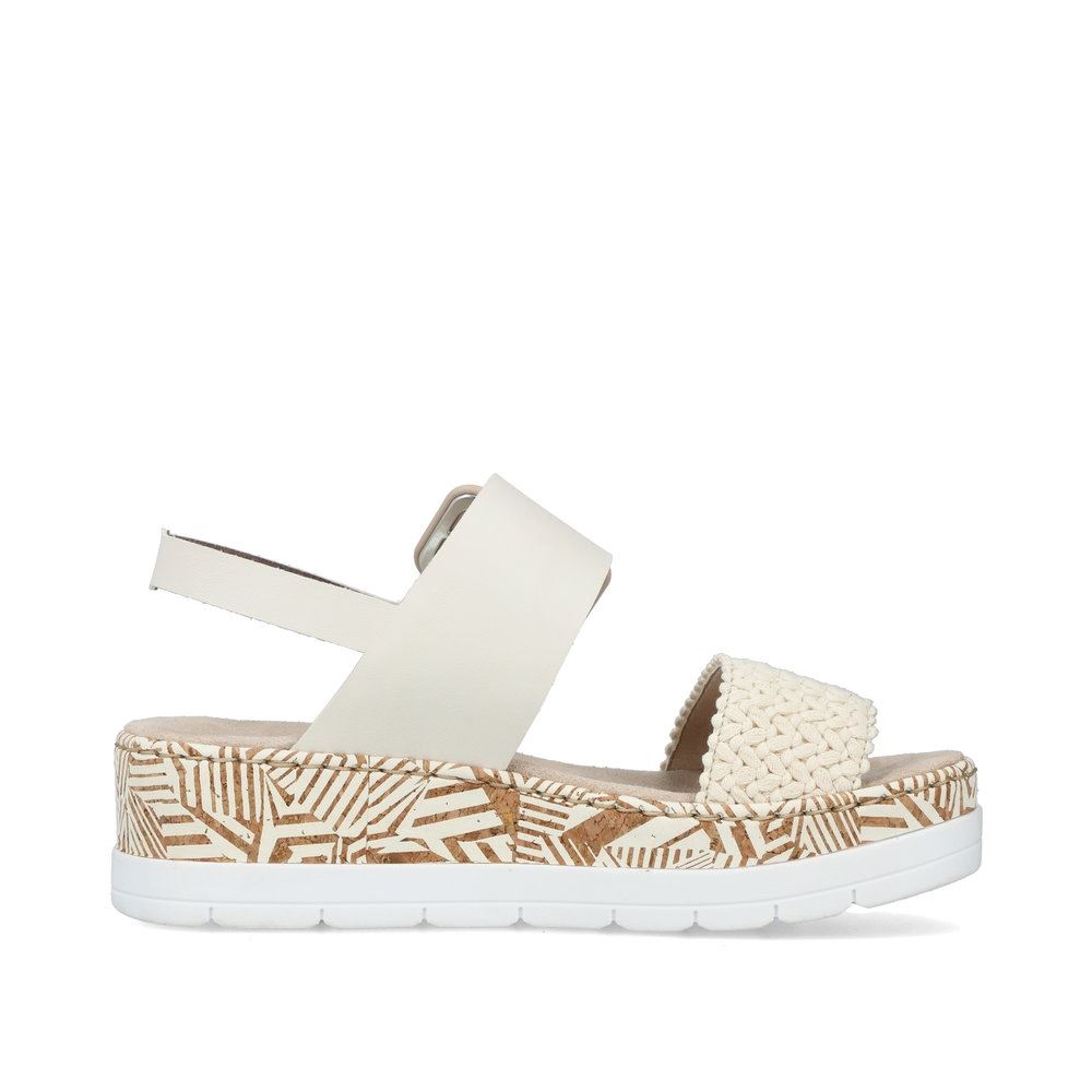 Rieker Damen Keilsandaletten hellbeige S13  V3950-61 