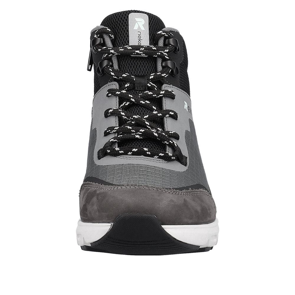 Rieker Evolution Damen Schnürboots Schnürstiefel TEX- Membran Wechselfußbett grau S23  40460-45 37 | granit/schwarz/ | F