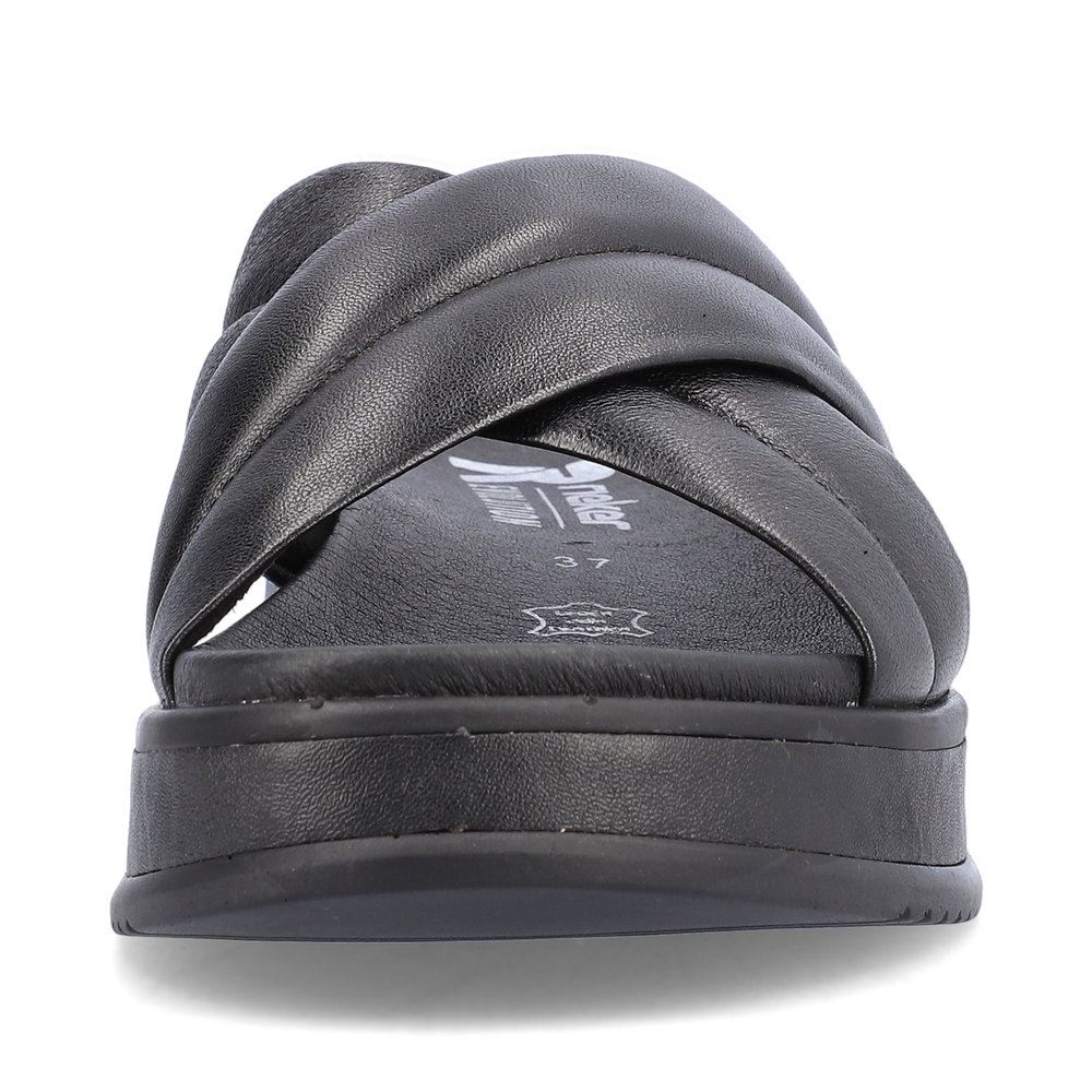 Rieker EVOLUTION Damen Pantolette Leder schwarz S13  W0802-00 