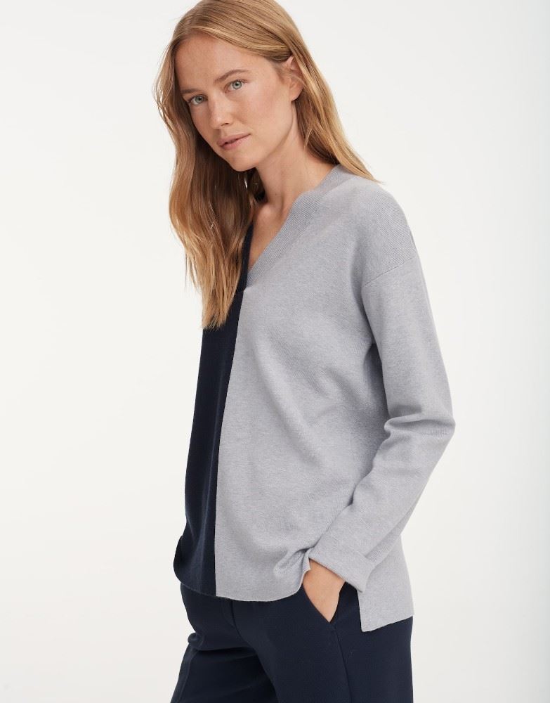 OPUS Strickpullover Panouk grau-blau S12 248099444 36 | 6075 forever bl | 