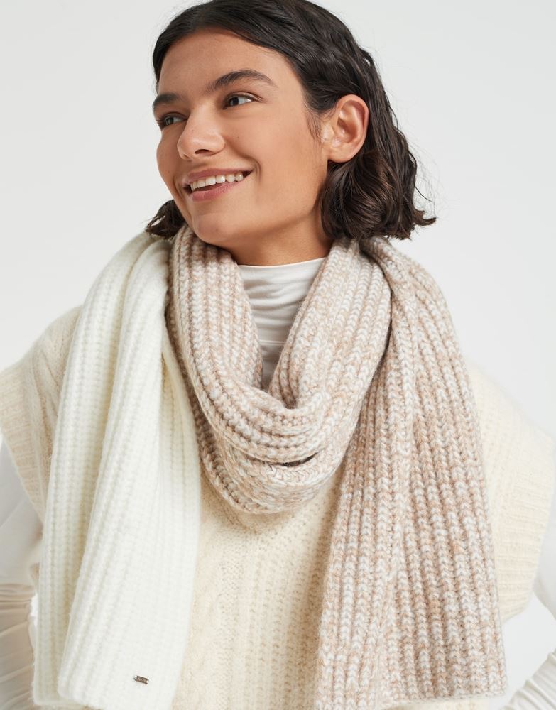 OPUS Abolta scarf Schal Blockstreifen beige S22 247469382154 