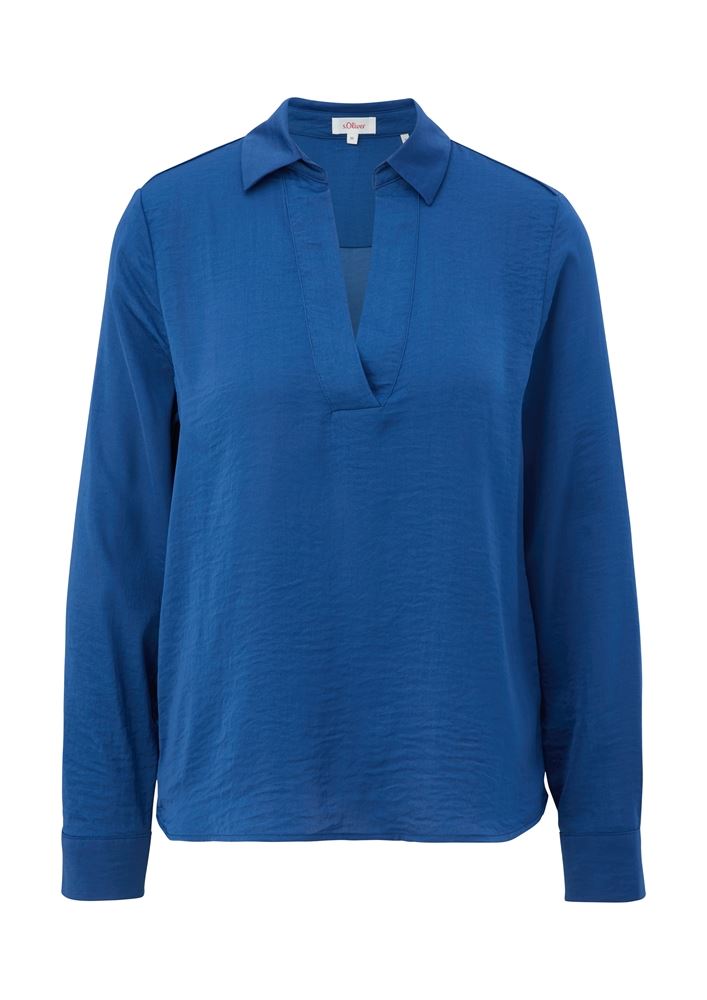 s.Oliver Bluse aus recyceltem Polyester S22  2124797 34 | 5659 BLUE | 