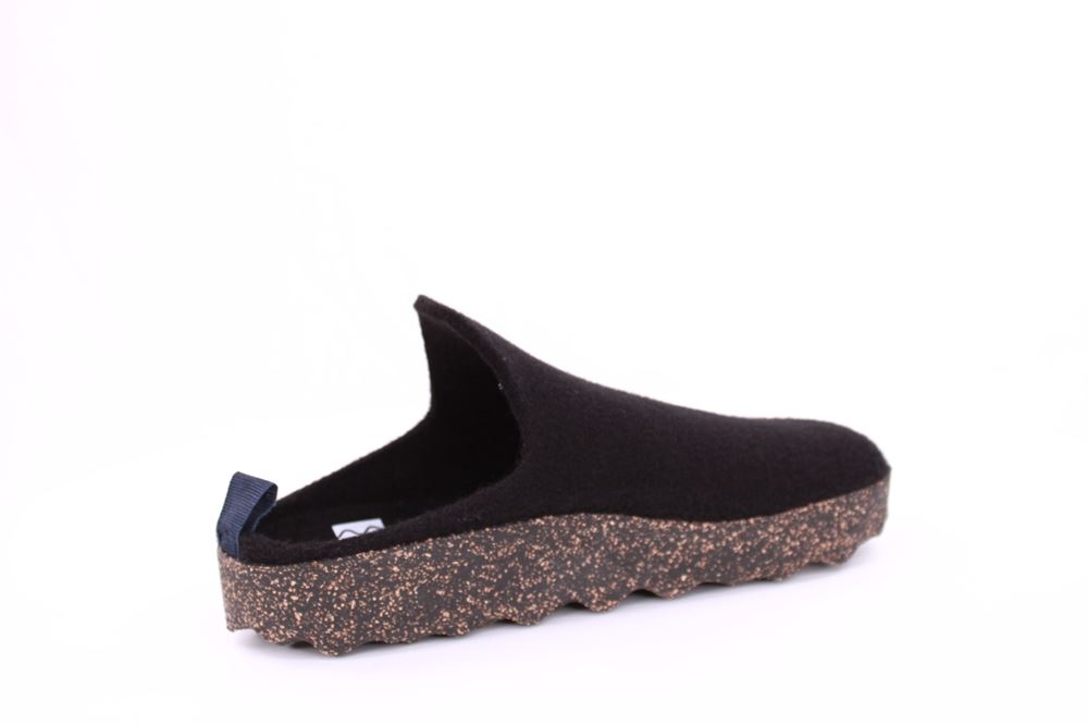 ASPORTUGUESAS Herren Pantolette Wolle Kork vegan schwarz S21 P018061000 