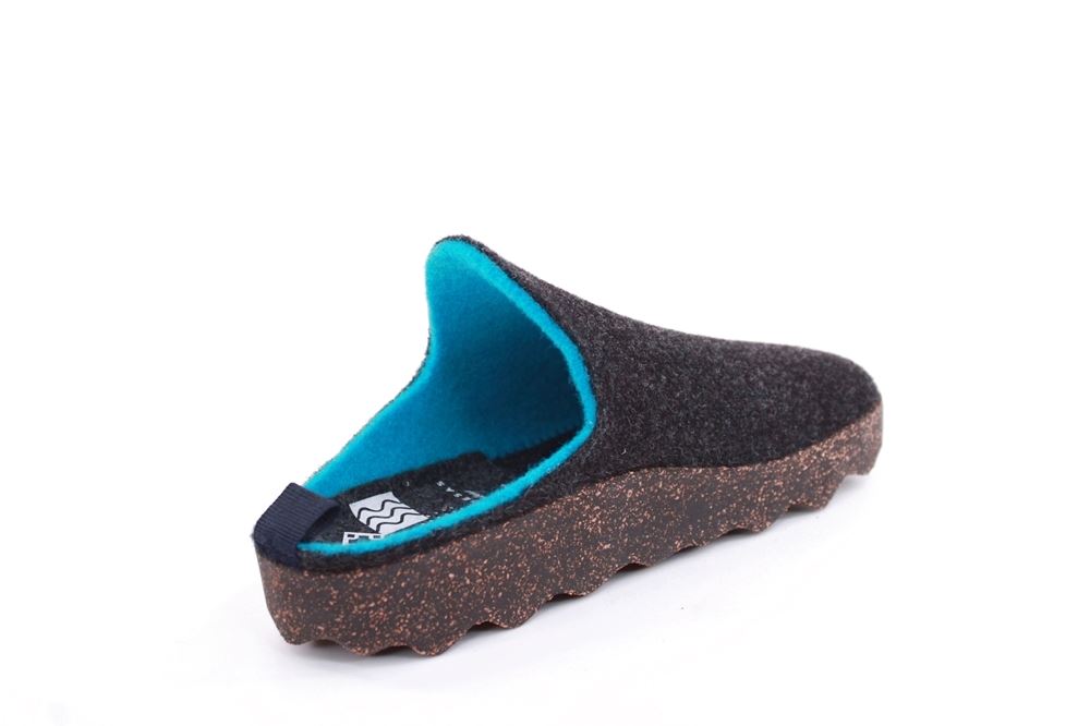 ASPORTUGUESAS Damen Pantolette Wolle Kork vegan Nachhaltig grau S22 P018023016 37 | anthrazit | 