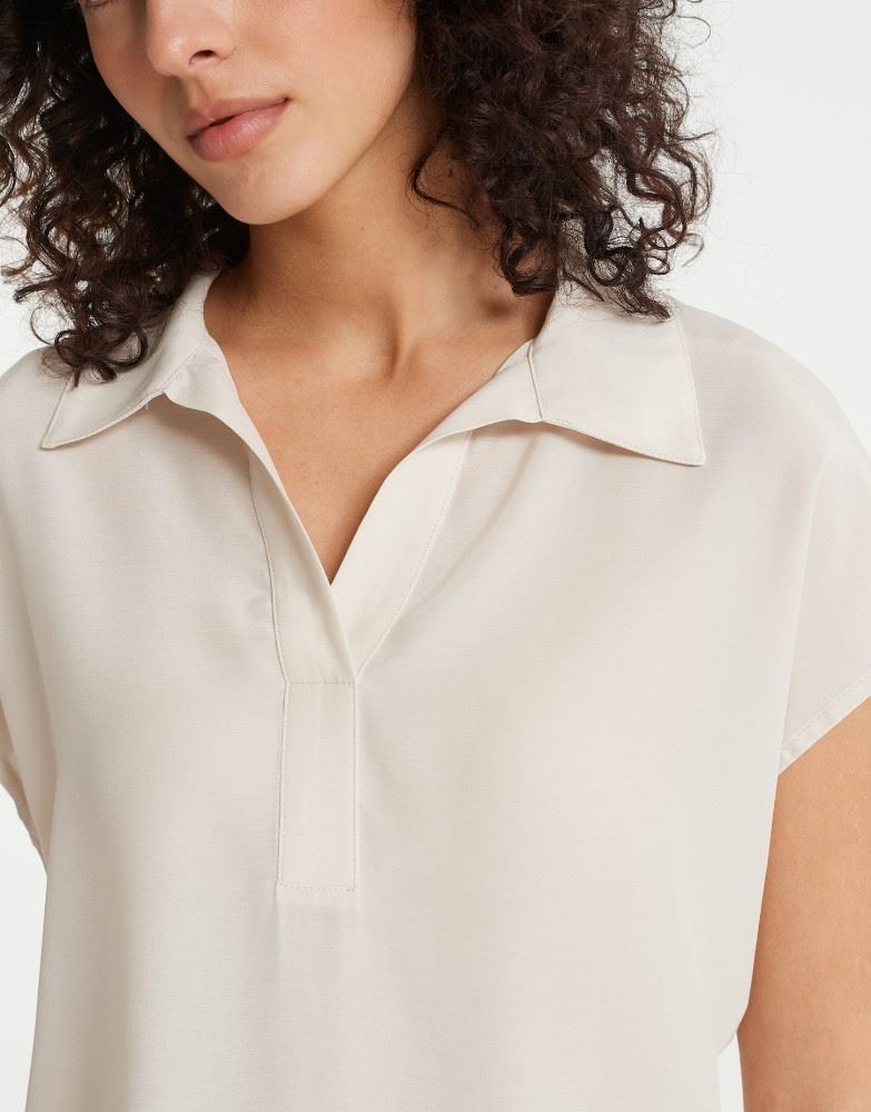 OPUS Shirt Sylvaino Blusenkragen beige grün S12  1003899206100 