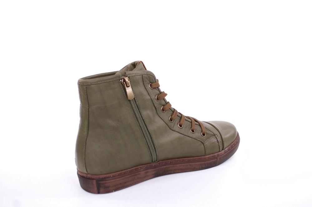 Andrea Conti Damen Schnürschuh Schnürstiefelette Leder Bequem grün S22 0348841474 