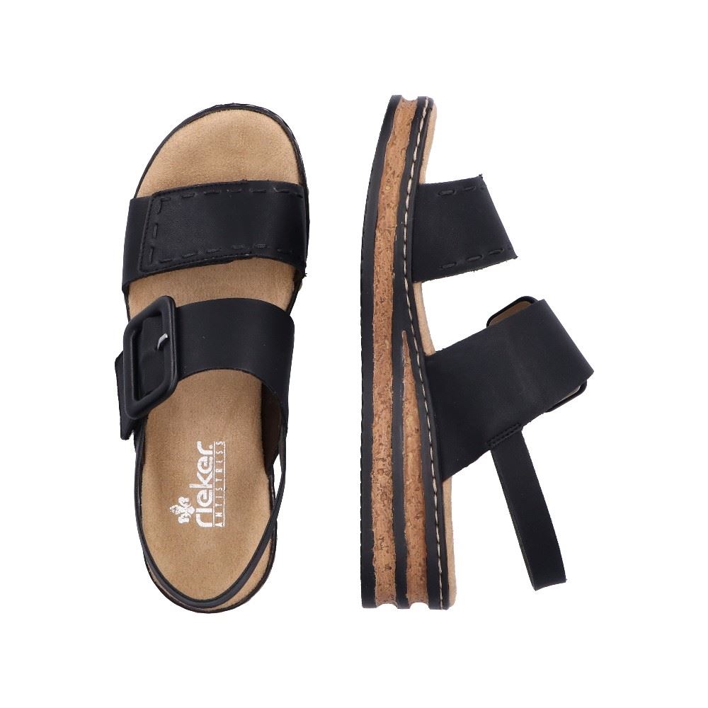 Rieker Damen Keilsandalette schwarz 62950-00 