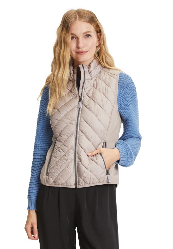 Betty Barclay Steppweste zweiwege Reißverschluss Polyesterfüllung beige, blau, schwarz S22 73412908 