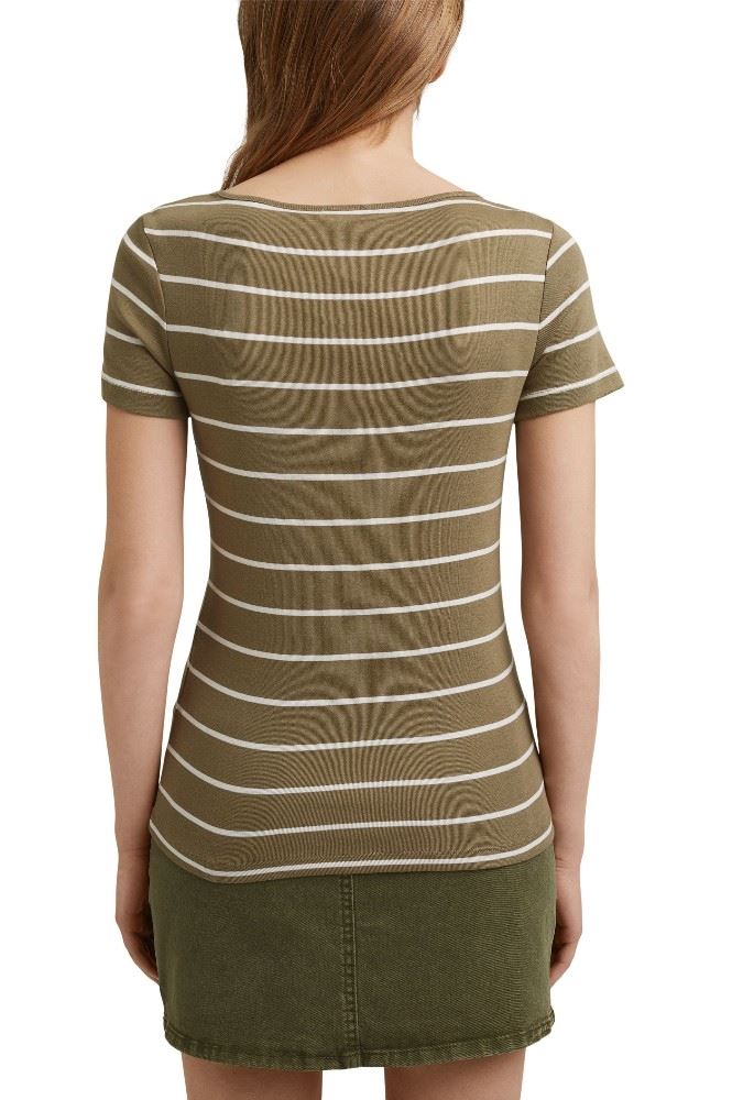 EDC Basic T- Shirt V- Neck gestreift 041CC1K306 