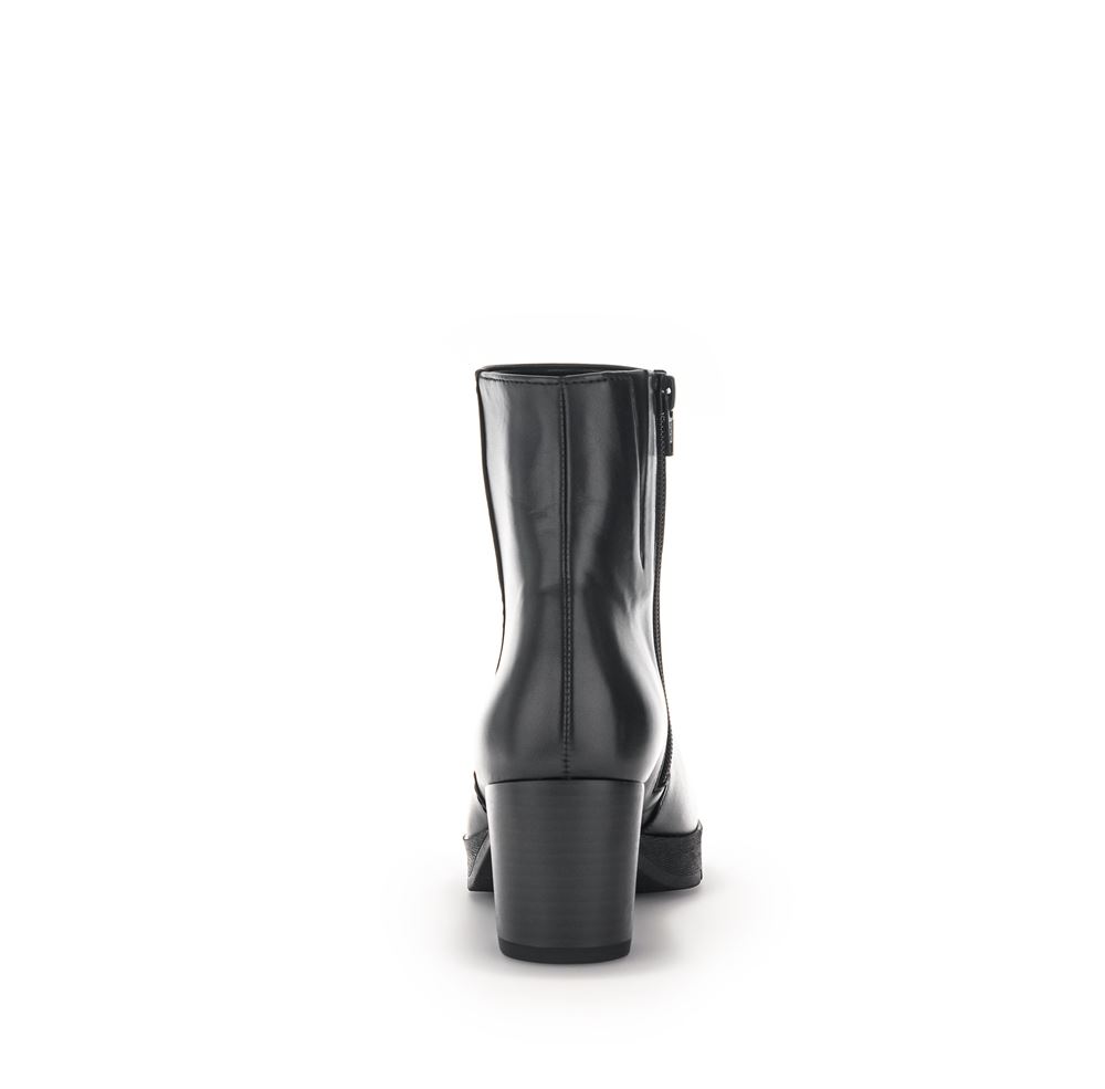 Gabor Stiefelette klassisch Leder Comfort- Mehrweite G schwarz S23  32.071.57 
