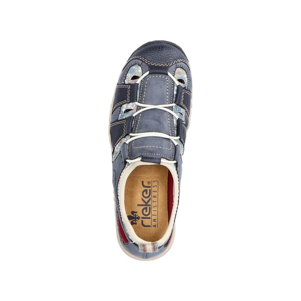 Rieker Slipper Sneaker Gummizug Trekking  Antistress blau L0561-14 