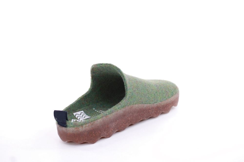 ASPORTUGUESAS Damen Pantolette Wolle Kork vegan Nachhaltig grün S22 P018023053 40 | moss green | 
