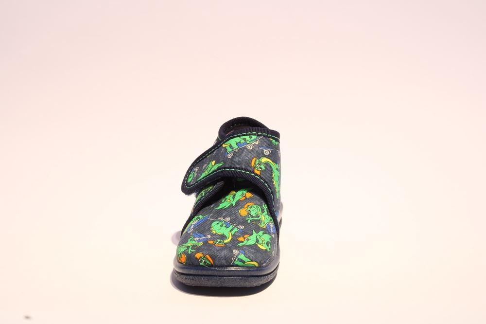 Beck Hausschuh Jungen  Dinosaurier blau 3041/05 22 | dunkelblau | 