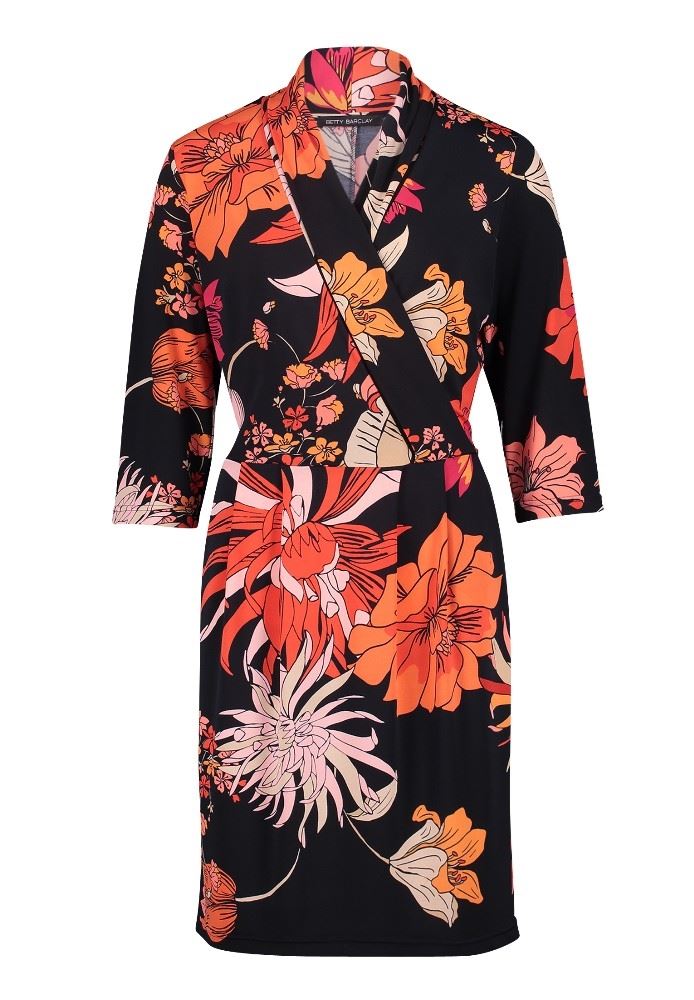 Betty Barclay Kleid Jersey 3/4 Arm floral blau rosa S12 11301029 