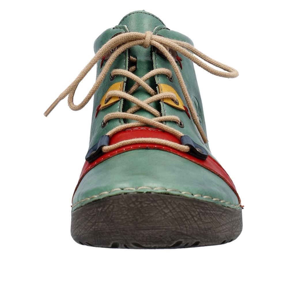 Rieker Antistress Damen Schnürschuh mehrfarbige Ösen grün S23  52507-52 
