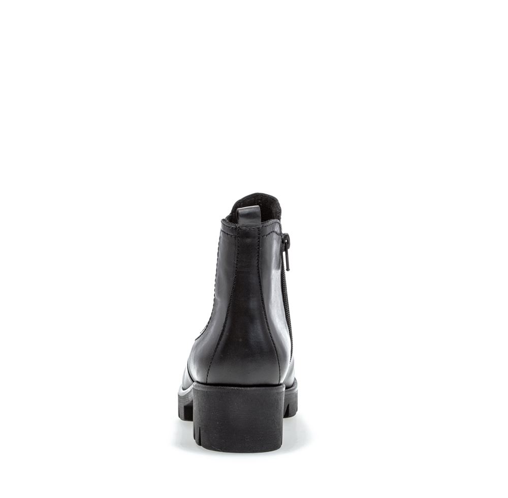 Gabor Chelsea Boot Leder Blockabsatz Wechselfußbett schwarz S22 91.710.27 