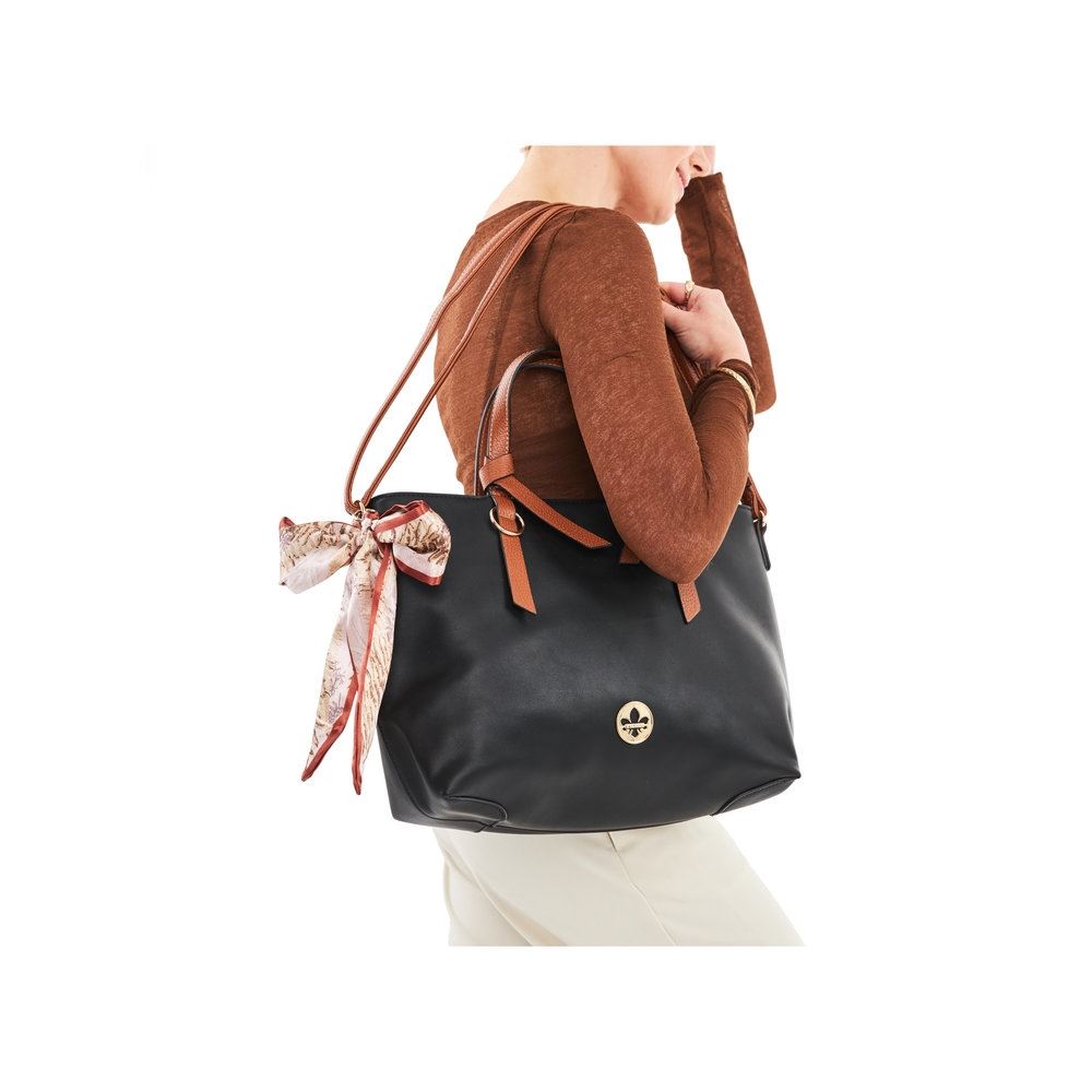 Rieker Damen Shopper abnehmbarer Schulterriemen Schleifen- Detail schwarz S13 H1507-00 