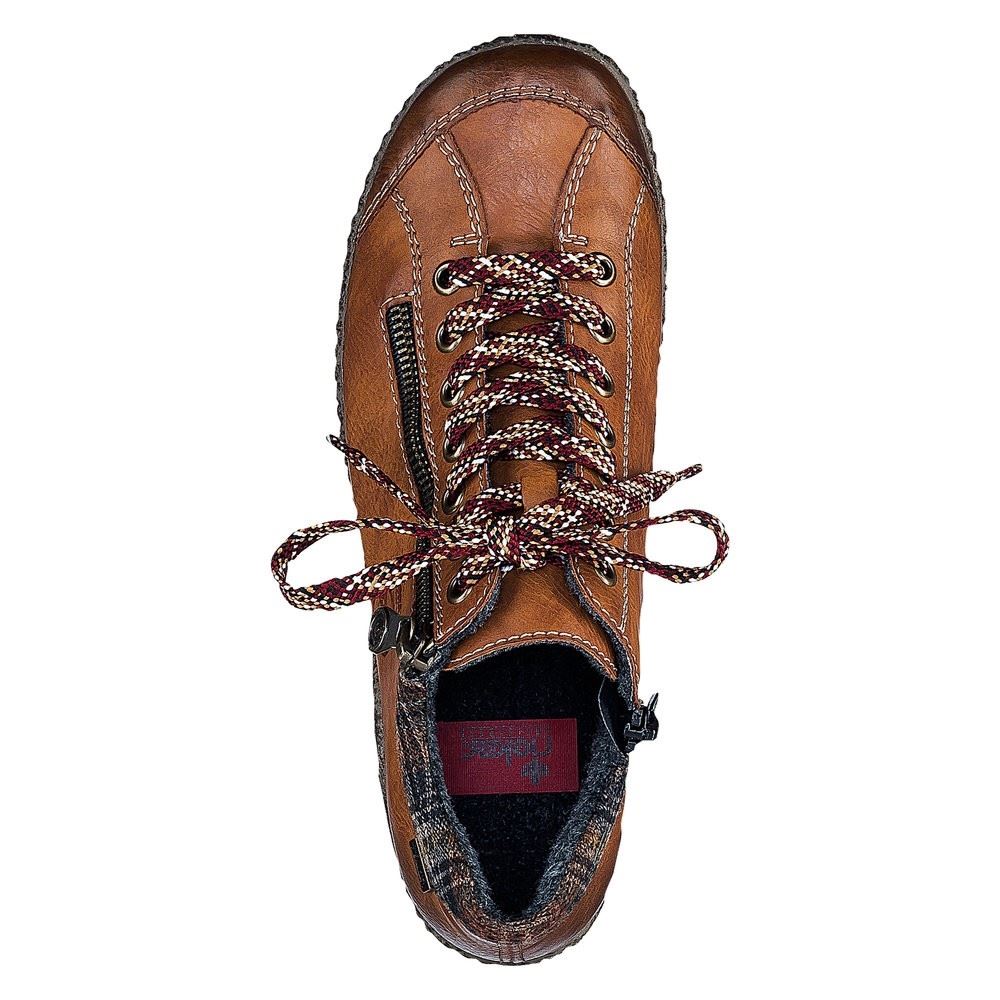 Rieker Schnürschuh Tex - Membran Reißverschluss braun L7516 