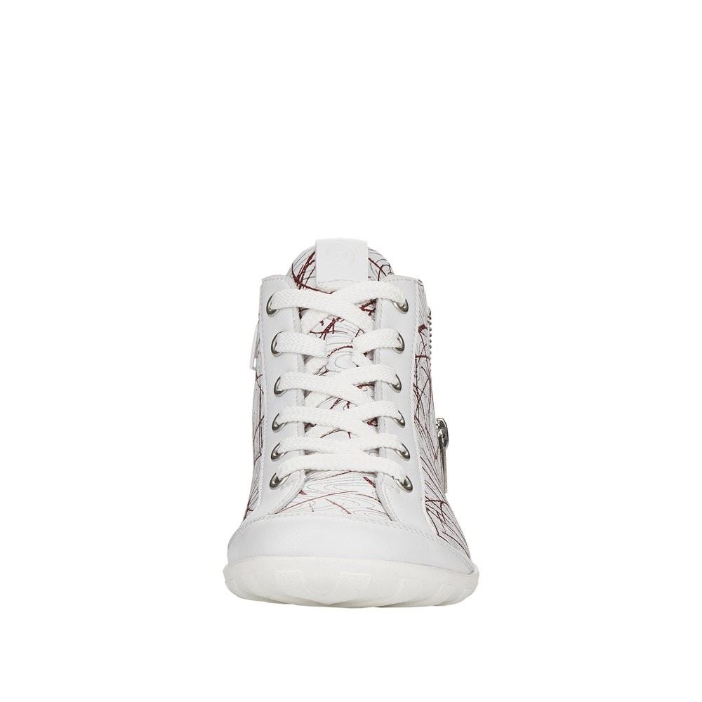Remonte Damen Sneaker High Leder gemustert weiß S12  R3474-80 38 | weiss/silver-re | G