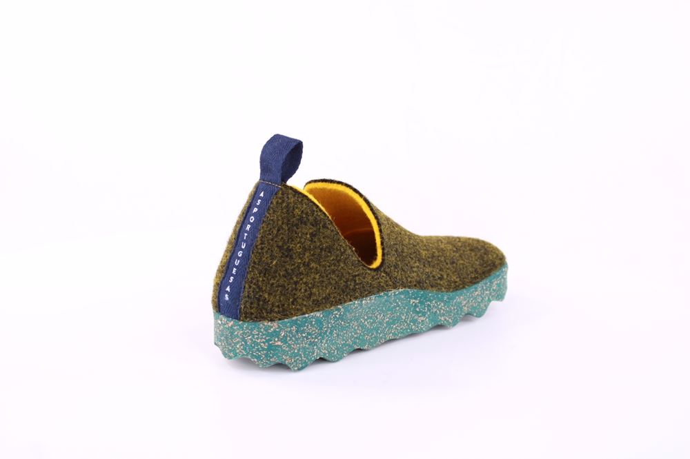 Asportuguesas Slipper CITY FOREST Naturwolle Kork-Sohle vegan grün S21 P018003017 37 | forest | 