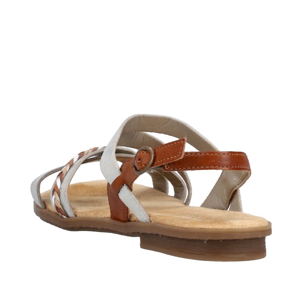 Rieker Antistress Damen Sandale Riemchen silber S12  64263-40 38 | fog-silver/caye | F