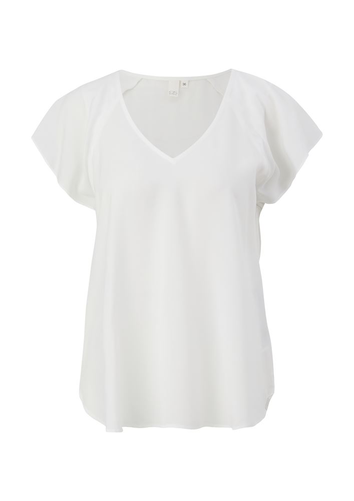 QS designed by Viskosebluse mit V-Ausschnitt S13 2132616 