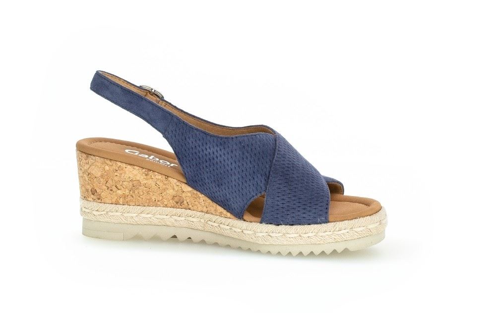 Gabor Sandalette Keilabsatz Leder blau 82.831.26 