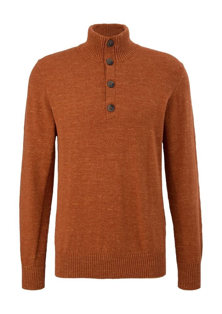 s.Oliver Pullover Melierter Troyer aus Baumwolle S22 2118091 XL | 78W1 GREEN | 