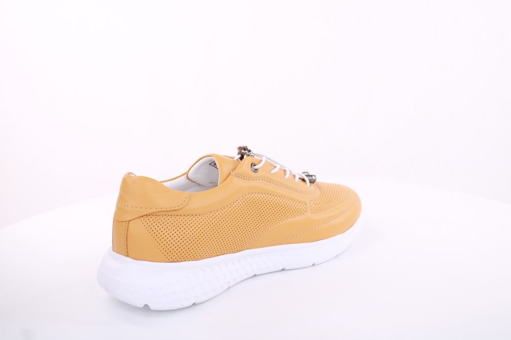 PETER ERIKSON Damen Sneaker Leder Wechsel- Fußbett gelb, grau S13 231508 