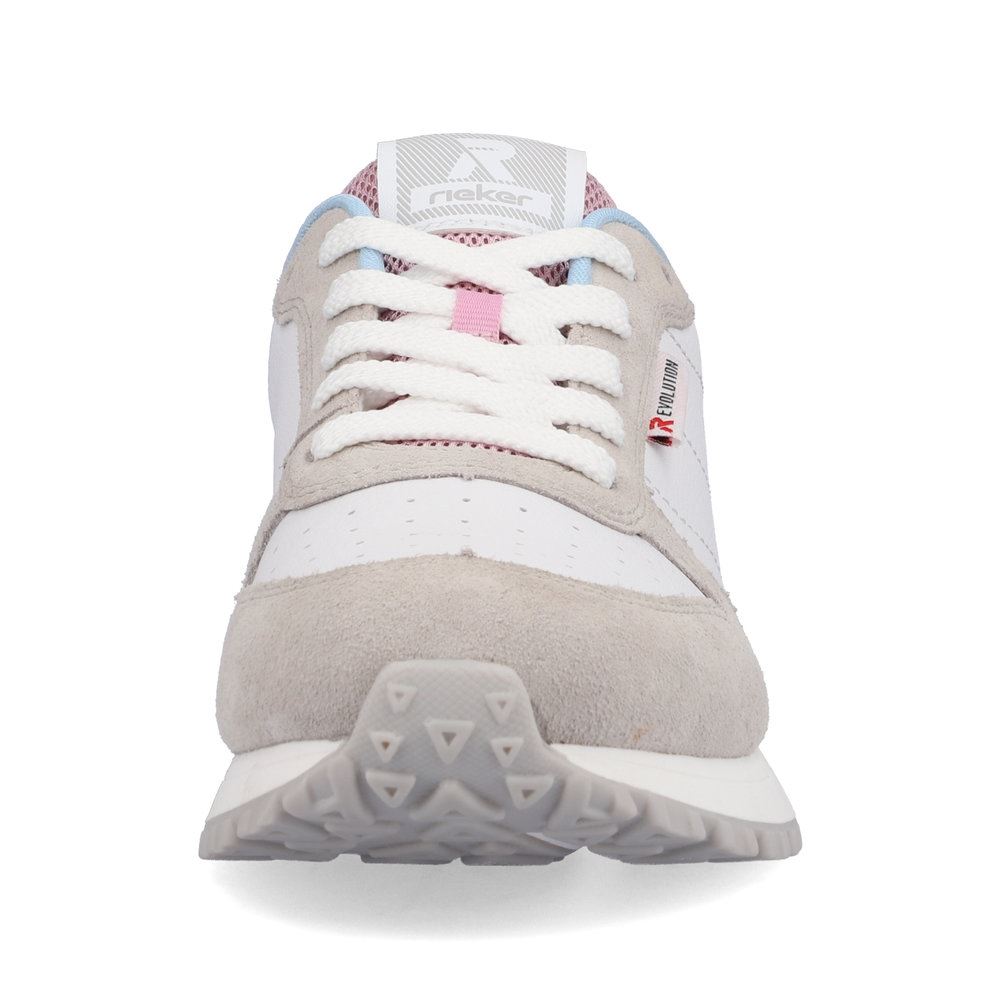Rieker EVOLUTION Damen Sneaker Leder-mix farbige Details weiß S13  W0600-90 